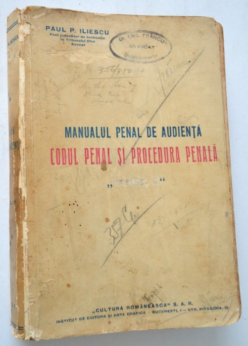 Manualul penal de audienta - codul penal si procedura penala 1936