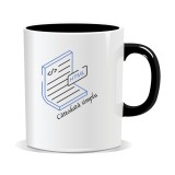 Cana personalizata cu mesaje pentru programatori, HTML, cateodata simplu