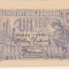 ROMANIA 1 LEU 1920 aUNC NUANTA DE ROSU PE FATA