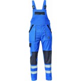 Pantaloni protectie cu pieptar, Max Neo blue, insertii reflectorizante