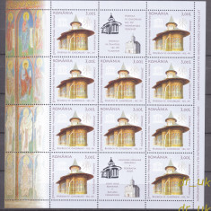 ROMANIA 2008 LP 1809a Biserici UNESCO patrimoniu 2x blocuri de 10+2 MNH folio AG
