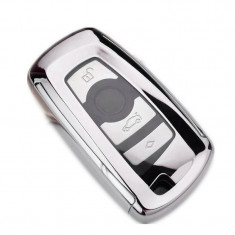 Husa Cheie Smartkey BMW 3/4 Butoane SILVER TPU+PC BMW Seria F AutoProtect KeyCars foto