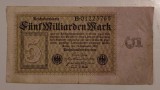 Bancnota Germania - 5 Miliarde Mark 1923 - Rara
