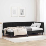 vidaXL Cadru de pat colțar cu headboard Negru 100 x 200 cm Catifea