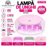Lampă de unghii Led/uv48W Global Fashion S3, roz