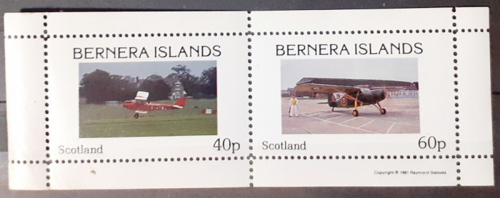 Bernera island 1981 avioane bloc 2v. MNH