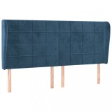 Tablie pat cu urechi albastru inchis 183x23x118/128 cm catifea