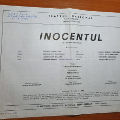 afis teatrul national stagiunea 1982-1983-inocentul de cristian munteanu
