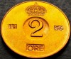 Moneda 2 ORE - SUEDIA, anul 1956 * cod 108, Europa