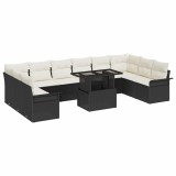 VidaXL Set de canapele pentru grădină 11 pcs Negru 100 x 55 x 73 cm