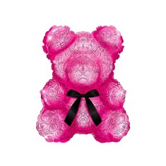 Sticker decorativ Ursulet din flori, Roz, 72 cm, 3270ST foto