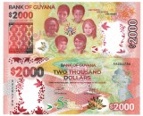 Guyana 2 000 Dolari 2022 P-42 Polimer UNC