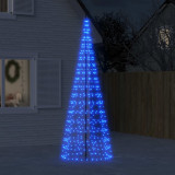 Lumina brad de Craciun pe catarg 550 LED-uri albastru 300 cm GartenMobel Dekor, vidaXL
