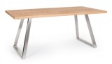 Cumpara ieftin Masa mdf natur otel argintiu Dukat 180x90x76 cm