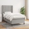 Gossi pat box spring cu saltea, gri deschis, 90x200 cm, textil