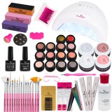 Cumpara ieftin Kit Unghii False cu Gel UV - Promotie #55 + CADOU Set 15 Pensule Manichiura