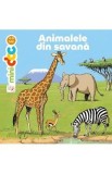 Mini-doc. Animalele din savana, Carte educativa pentru copii, Traducere Franceza, Stephanie Ledu, Ilustratii Vincent Caut