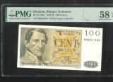 Belgia Banca Națională 100 franci 1957 P129c AUNC