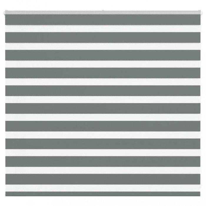 Jaluzea tip zebra gri &icirc;nchis lățime țesătură 155,9 cm poliester