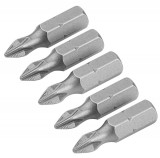 Set 5 V&acirc;rfuri Șurubelniță PH2, 25mm, Oțel S2, Antialunecare, Industrial