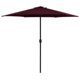 VidaXL Umbrelă de soare cu st&acirc;lp aluminiu, roșu &icirc;nchis, 270 x 246 cm