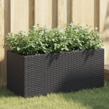 vidaXL Jardiniere grădină 2 ghivece 2 buc. negru 72x30x32 cm poliratan 3210528