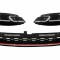 Grila Centrala cu Faruri LED Semnal Dinamic VW Golf 7.5 VII Facelift (2017+) GTI Look Rosu/Crom Performance AutoTuning