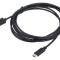 Cablu USB 2.0 A la C, 3m, negru, aurit