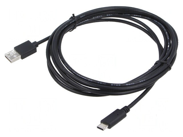 Cablu USB 2.0 A la C, 3m, negru, aurit