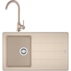 Pachet chiuveta bucatarie fragranite Franke BFG 611-86 + Baterie Pola 1.0, cartus ceramic, Avena