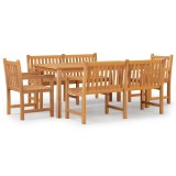 Cumpara ieftin Set de sufragerie de gradina, lemn masiv de tec, 5 piese