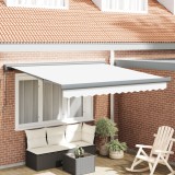 vidaXL Marchiză manuală retractabilă albă 300x250 cm