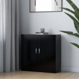 VidaXL Bibliotecă, negru, 82,5x30,5x80 cm, lemn prelucrat