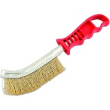Perie sarma 25.5 cm cu peri sertizati placati cu alama, maner plastic rezistent, curatare rugina si vopsea