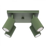 Lampă De Tavan Karbon Verde Măsliniu Din Aluminiu Cu 4 Becuri Tub Minimalistă De Interior.