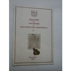 BULETIN DE INFORMARE SI DOCUMENTARE ARHIVISTICA * Nr. I - Directia Generala a Arhivelor Statului, ian-mart 1996