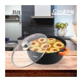 Semioala aluminiu turnat cu capac, 32 x 14.5 cm , 10 L, Dark Line, Cooking by Heinner