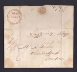 Great Britain 1833 Postal History Rare Pre-Stamp Cover + Content London D.925