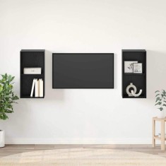 vidaXL Dulap pentru TV pe Perete 2 pcs Stejar negru 37 x 37 x 72 cm