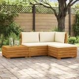 vidaXL Set de canapele de exterior 4 Bucată Maro Lemn Solid de Acacia 3403080
