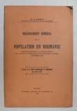 RECENSEMENT GENERAL DE LA POPULATION EN ROUMANIE par L. COLESCO , 1913