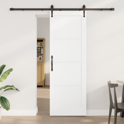 vidaXL Ușă glisantă cu set de hardware &amp;#039;ORKDAL&amp;#039;Alb Lemn Solid de Pin foto