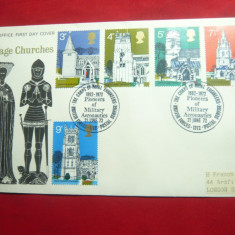 Plic FDC - Biserici rurale 1972 Anglia