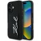 Husa pentru Apple iPhone 16, Karl Lagerfeld, Metal Signature, Neagra