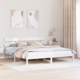 VidaXL Cadru de pat alb din lemn de pin Alb Lemn masiv de pin 180 x 200 cm
