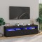 Gossi comode tv cu lumini led, 2 buc., negru, 75x35x40 cm