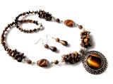 set colier si cercei cu ochi de tigru 34535