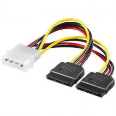 Cablu adaptor 2x Sata la Molex 5.25 4 pini tata 15cm Goobay