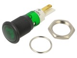 Lampă LED verde convexă 12mm 130VAC IP50 SIGNAL-CONSTRUCT SKMU12727