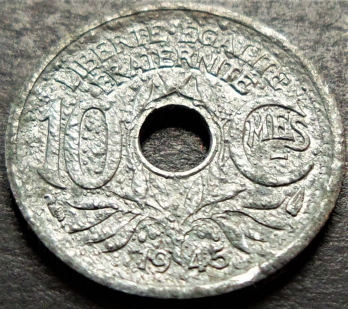 Moneda istorica 10 CENTIMES - FRANTA, anul 1945 * cod 5040 = Model mic